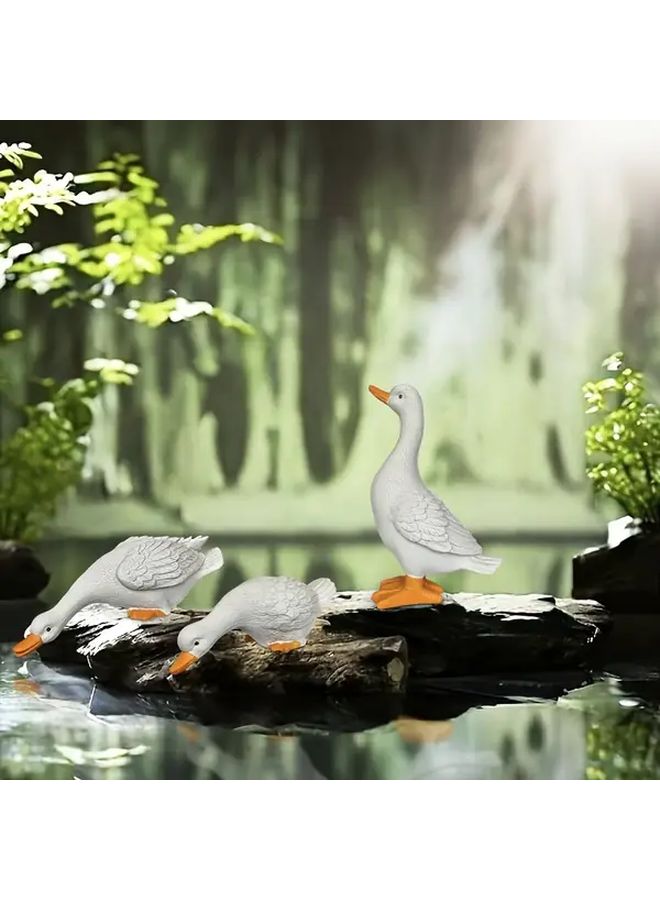 Duck Family Resin Statue 3pcs Gardening Lawn Pond Decor - Image 5