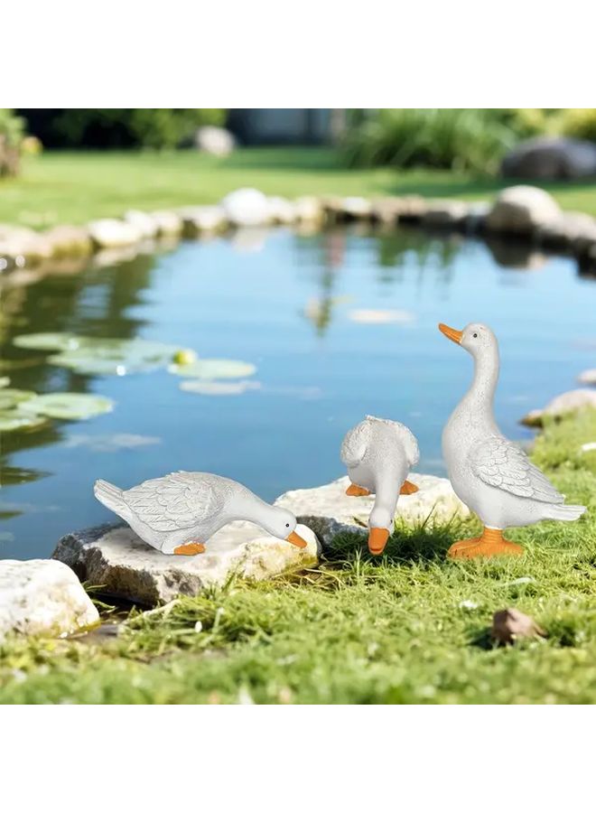 Duck Family Resin Statue 3pcs Gardening Lawn Pond Decor - Image 3