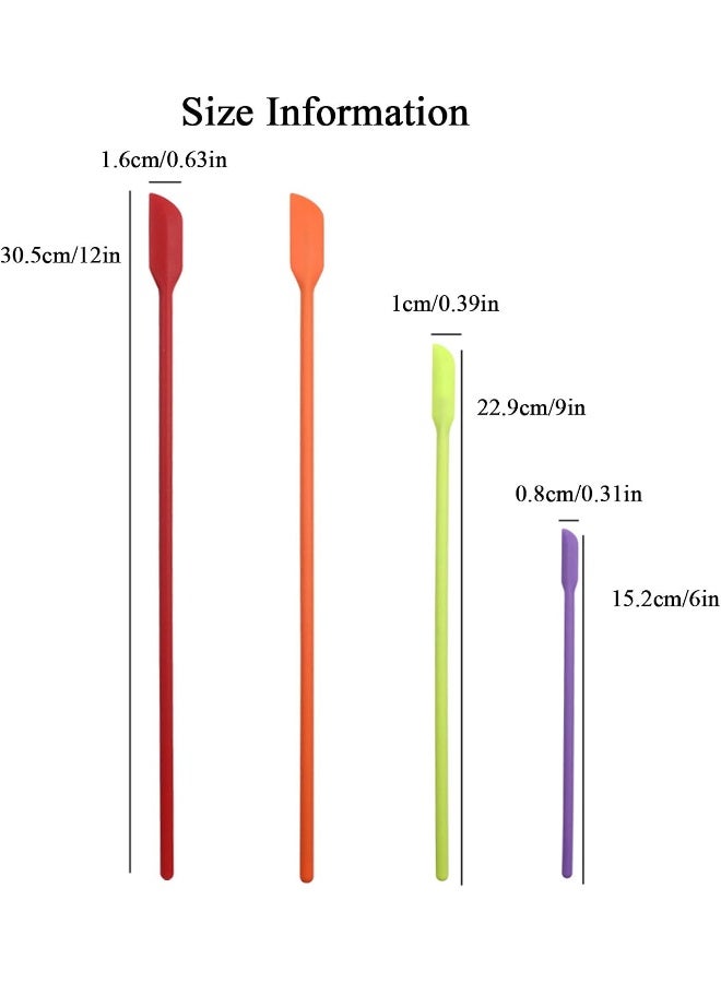 Hagbou Beauty Spatula, 4 Pieces Makeup Spatula Mini Spatula For Cosmetics And Kitchen Jar, Small Silicone Spatula For Beauty And Kitchen Tiny Spatula 3 Sizes (5)  - Image 3