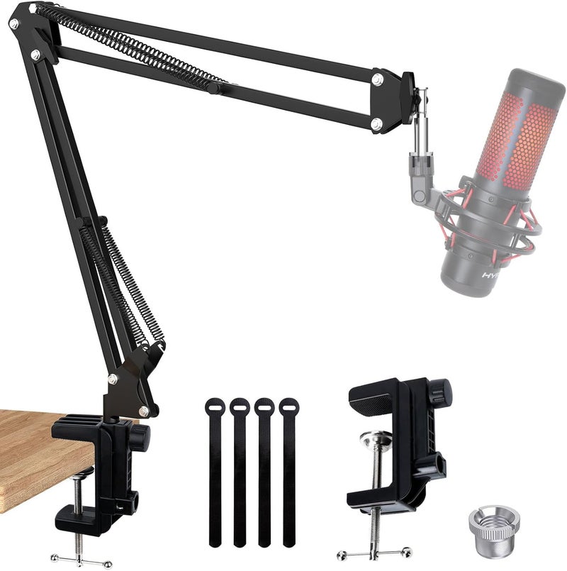 SUNMON QuadCast Boom Arm, Mic Arm for Blue Yeti HyperX QuadCast SoloCast Fifine AM8 and Most Microphone, Mic Stand Desk with 3/8" to 5/8" Adapter by - Image 1