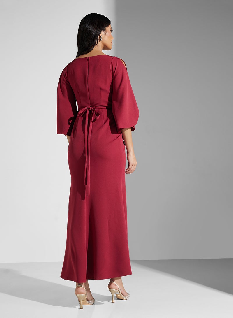 Namshi x Floral Waist Slit Dress - Image 2