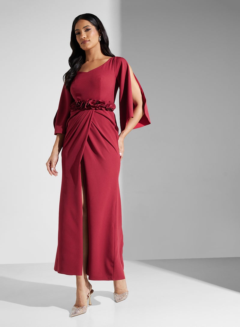 Namshi x Floral Waist Slit Dress - Image 5