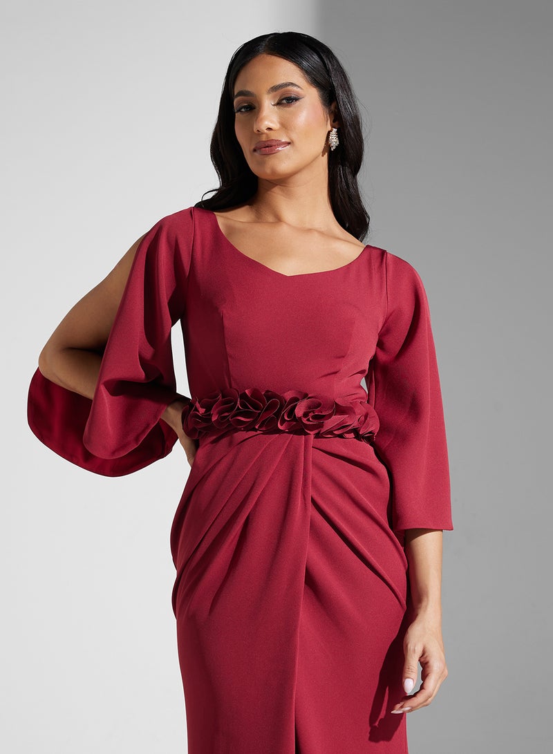 Namshi x Floral Waist Slit Dress - Image 3