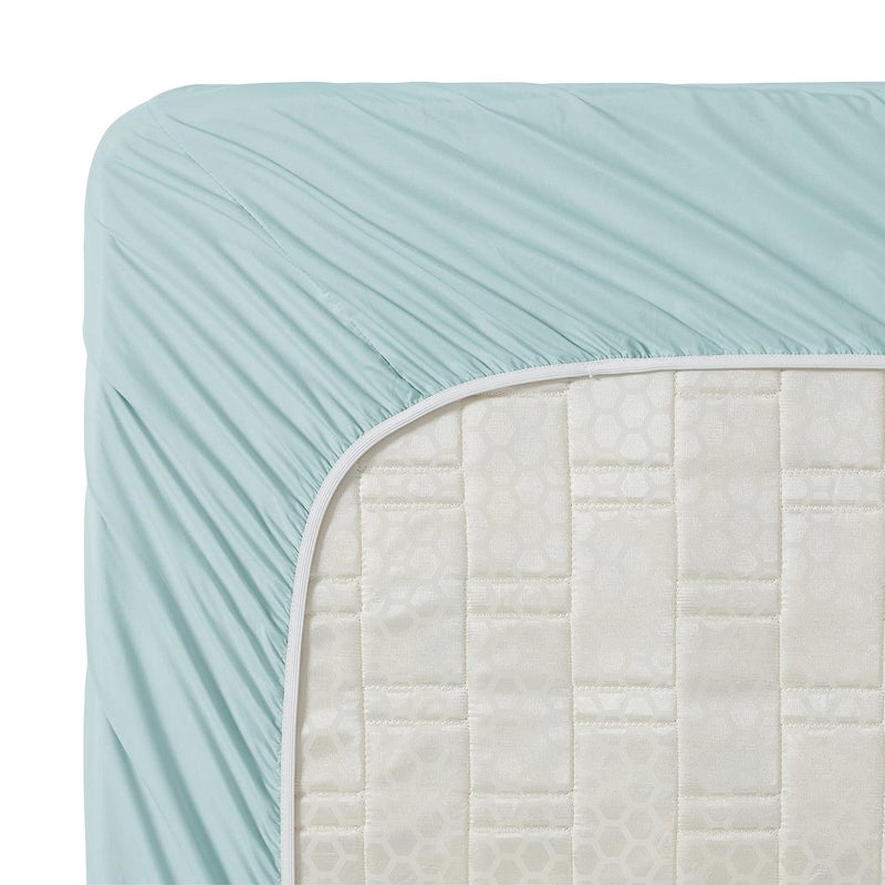 Clara Clark Bed Sheets, Premier 1800 Series 4 Piece Bed Sheet Set, Deep Pocket, Wrinkle, Fade, Stain Resistant, Luxury Soft Bedding Sheets & Pillowcases, Queen, Light Blue Aqua - Image 4