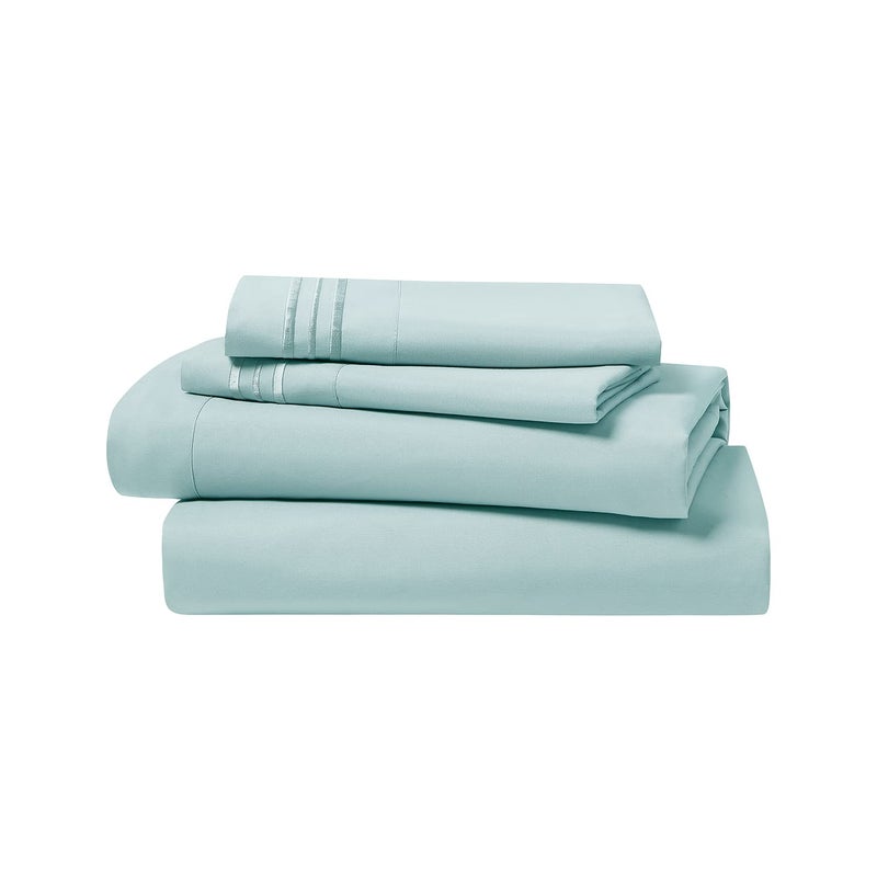 Clara Clark Bed Sheets, Premier 1800 Series 4 Piece Bed Sheet Set, Deep Pocket, Wrinkle, Fade, Stain Resistant, Luxury Soft Bedding Sheets & Pillowcases, Queen, Light Blue Aqua - Image 5