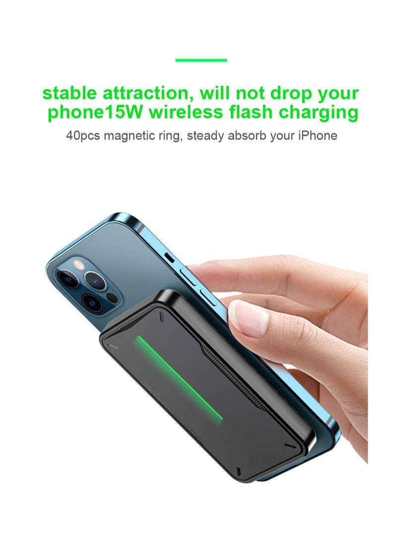 بروتيكت باور بانك مغناطيسي MagSafe بسعة 5000mAh | شاحن لاسلكي محمول متوافق مع الآيفون | مدخلين USB-C و Micro-USB بقدرة 20 واط | تصميم خفيف ومضغوط مع شحن ذكي | مزوّد بكابل USB-C إلى USB-C - Image 3