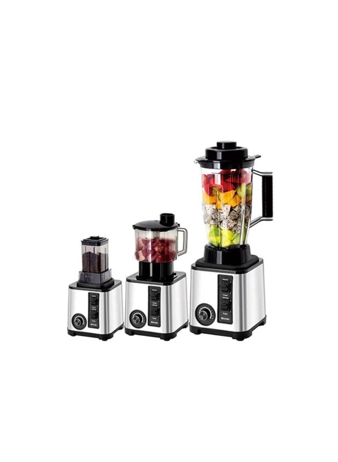 Tradeo 3-in-1 Food Processor & 9500W High Speed Blender Combo, 3.0L Commercial Countertop Mixer - Image 1