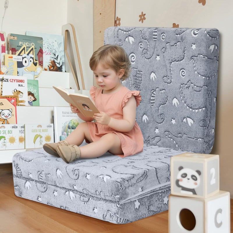 MeMoreCool Glow Dinosaur Foldable Floor Mattress for Kids, Trifold Nap Mat for Toddlers, Portable Daycare Sleeping Futon or Floor Bed, 57x22 Inch - Image 5