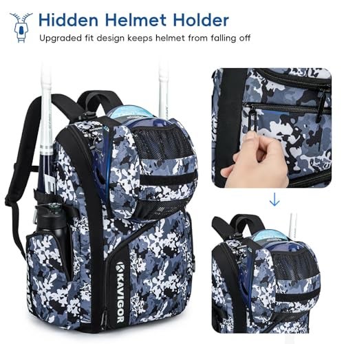 KAVIGOR Baseball Bag for Youth and Adult Softball Bag 50L Large Capacity Holds 4 Bats Equipment Backpack with Shoes Compartment - Image 3