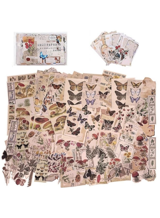 RANUR لوازم دفتر الذكريات العتيقة من RANUR لمستلزمات الألبومات ملصقات الكتابة اليومية مخططات DIY ملصقات ورقية مجموعات الحرف دفتر ملاحظات ألبوم الكولاج مجموعة جمالية من 200 قطعة - Image 1