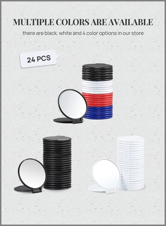 Getinbulk Compact Mirror Bulk, Round Makeup Mirror for Purse, Set of 24 (Black) - Image 3
