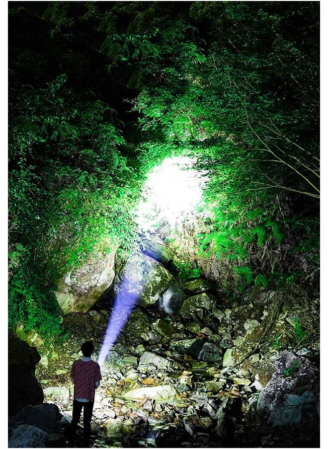 XiuWoo - LED Flashlight USB Rechargeable High Lumens Tactical Light with Sidelight 4X LED Zoomable Handheld Super Brightest Flashlights Portable Torch for Outdoor Camping Emergency Lantern - Image 1