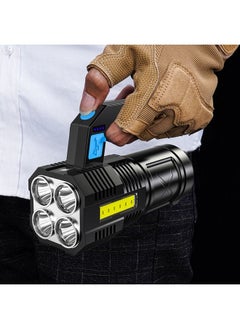 XiuWoo LED Flashlight USB Rechargeable High Lumens Tactical Light with Sidelight 4X LED Zoomable Handheld Super Brightest Flashlights Portable Torch for Outdoor Camping Emergency Lantern  - Image 3