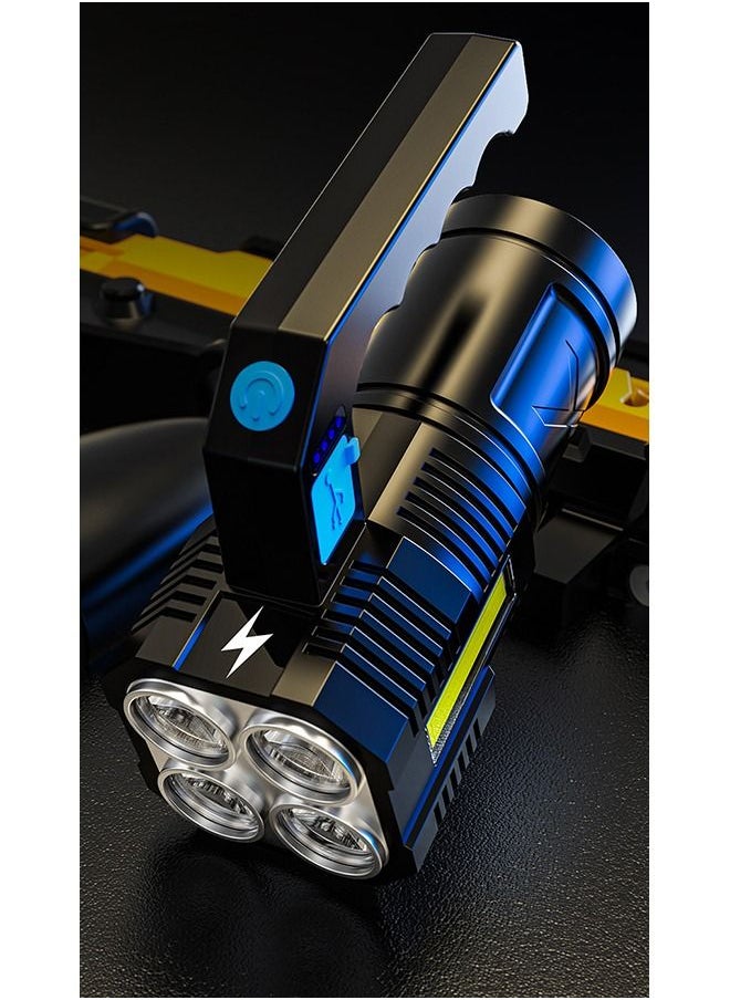 XiuWoo - LED Flashlight USB Rechargeable High Lumens Tactical Light with Sidelight 4X LED Zoomable Handheld Super Brightest Flashlights Portable Torch for Outdoor Camping Emergency Lantern - Image 1