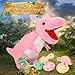 MorisMos Dinosaur Stuffed Animal with Babies236 Big Mommy Stuffed Dino Trex with 3 Baby Dino Stuffed Toys 3 Eggs Plush Inside Belly Boy Girl Dinosaur Toys for Kids 35 Pink Trex Toys Gift - Image 2