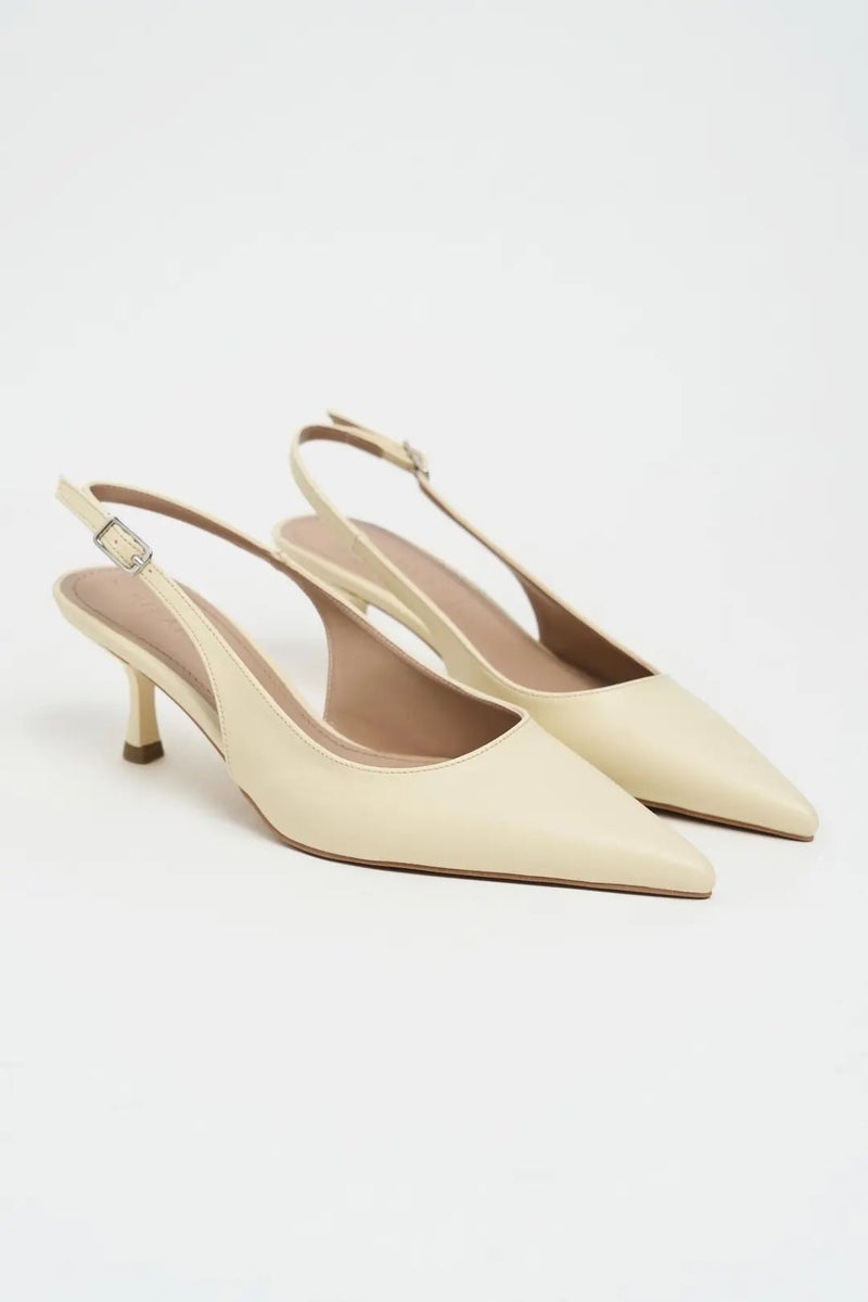 Nisantasi Shoes Megy Matte Pointed Toe Slingback — Butter Yellow - Image 3