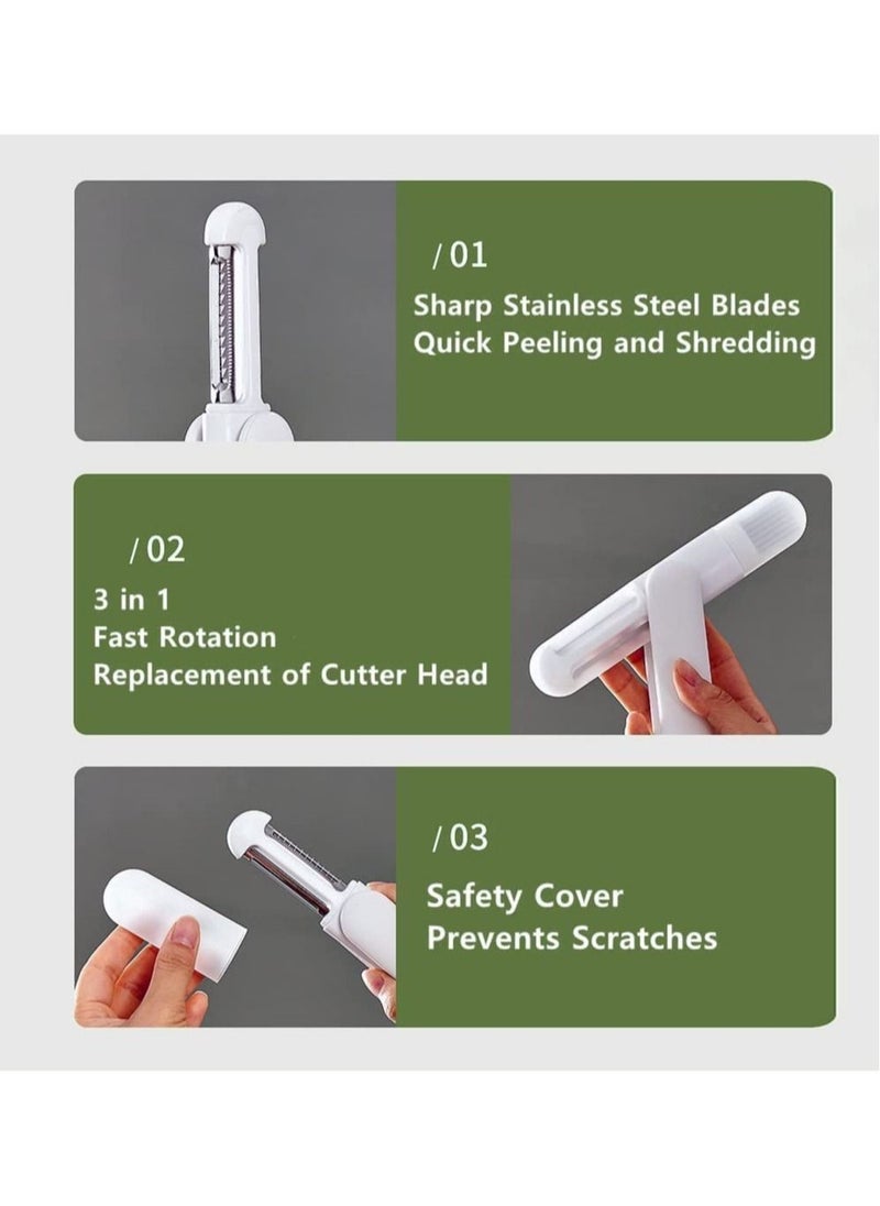 Y&D Peeler,Vegetable Fruit Peeler, 3 in 1 Multifunctional Julienne Peeler for Potato,Carrots,Apple,Cucumber,Salads,Sandwiches,Best Kitchen Office Outdoor Stainless Steel  - Image 5