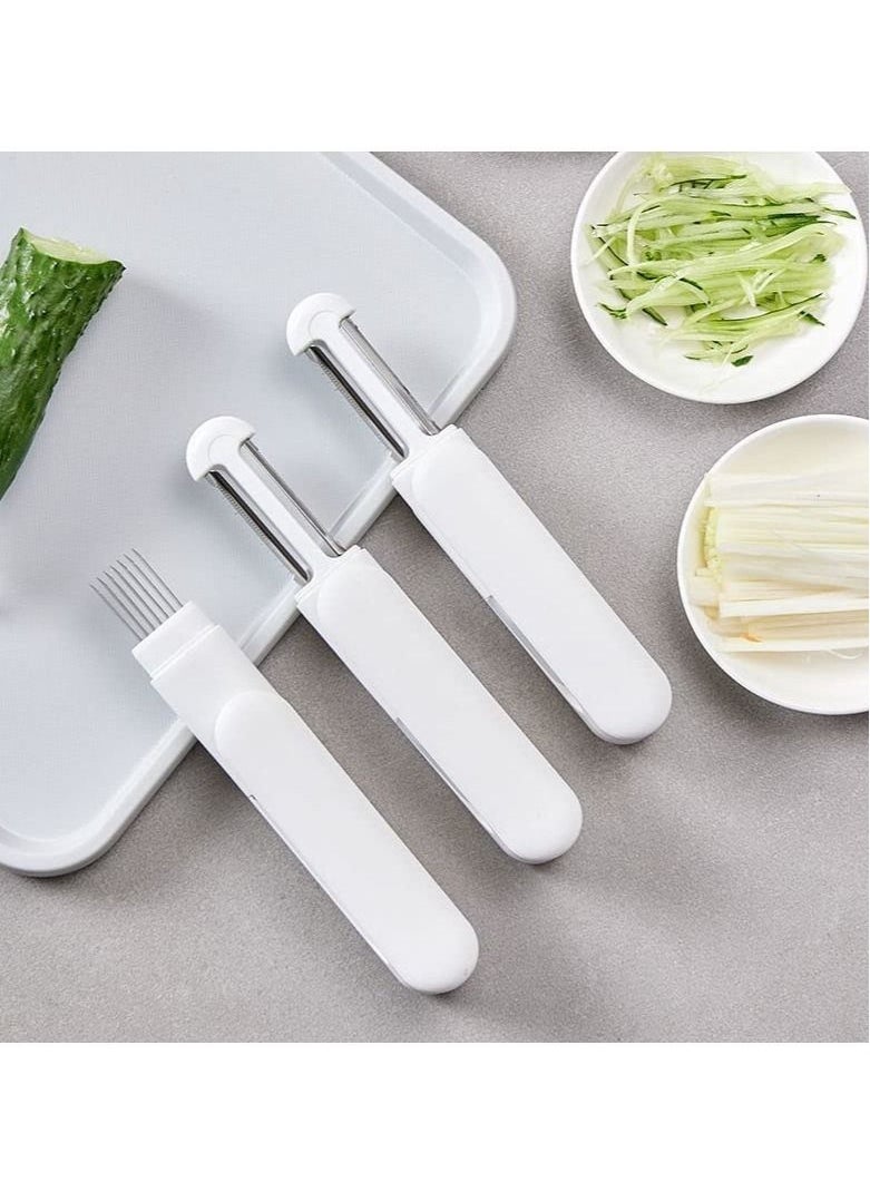 Y&D Peeler,Vegetable Fruit Peeler, 3 in 1 Multifunctional Julienne Peeler for Potato,Carrots,Apple,Cucumber,Salads,Sandwiches,Best Kitchen Office Outdoor Stainless Steel  - Image 3