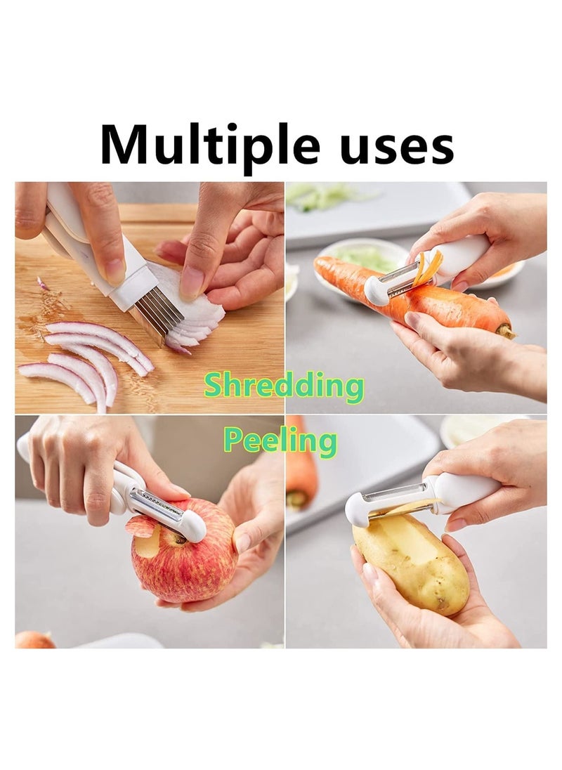 Y&D Peeler,Vegetable Fruit Peeler, 3 in 1 Multifunctional Julienne Peeler for Potato,Carrots,Apple,Cucumber,Salads,Sandwiches,Best Kitchen Office Outdoor Stainless Steel  - Image 4