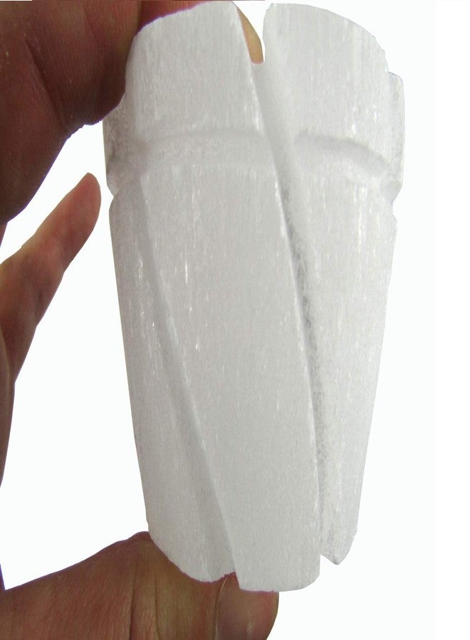 CircuitOffice Selenite Flower Pot Tealight Candle Holder, About 2.8" Across, 2.2" Tall, Charge and Cleanse Crystals - Image 3