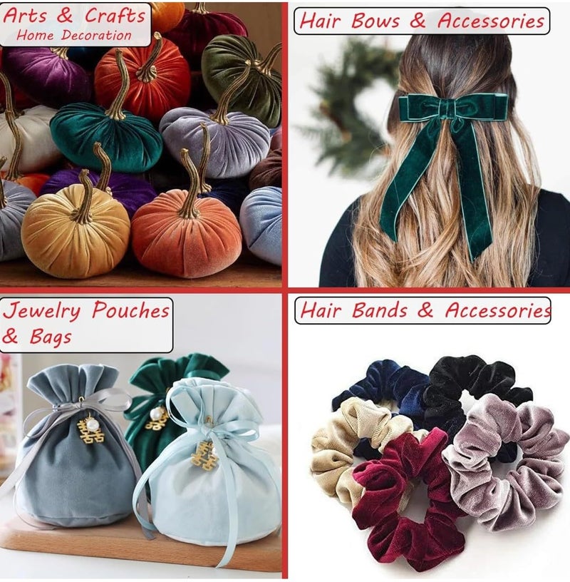 VRB Dec قماش مخمل متعدد الأغراض من VRB DecTM للتزيين، تعبئة التروسو، قاعة الحفلات، باقة، تعبئة الهدايا، غرفة بوجا (3 متر، أحمر)، صلب - Image 4