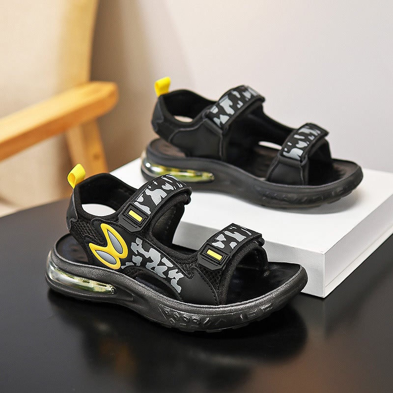 Boys' Sandals Summer Fashion Trendy Internet Celebrity Outdoor Beach Shoes Korean Style Boys' Sports Soft-Soled Breathable Sandals - Image 1