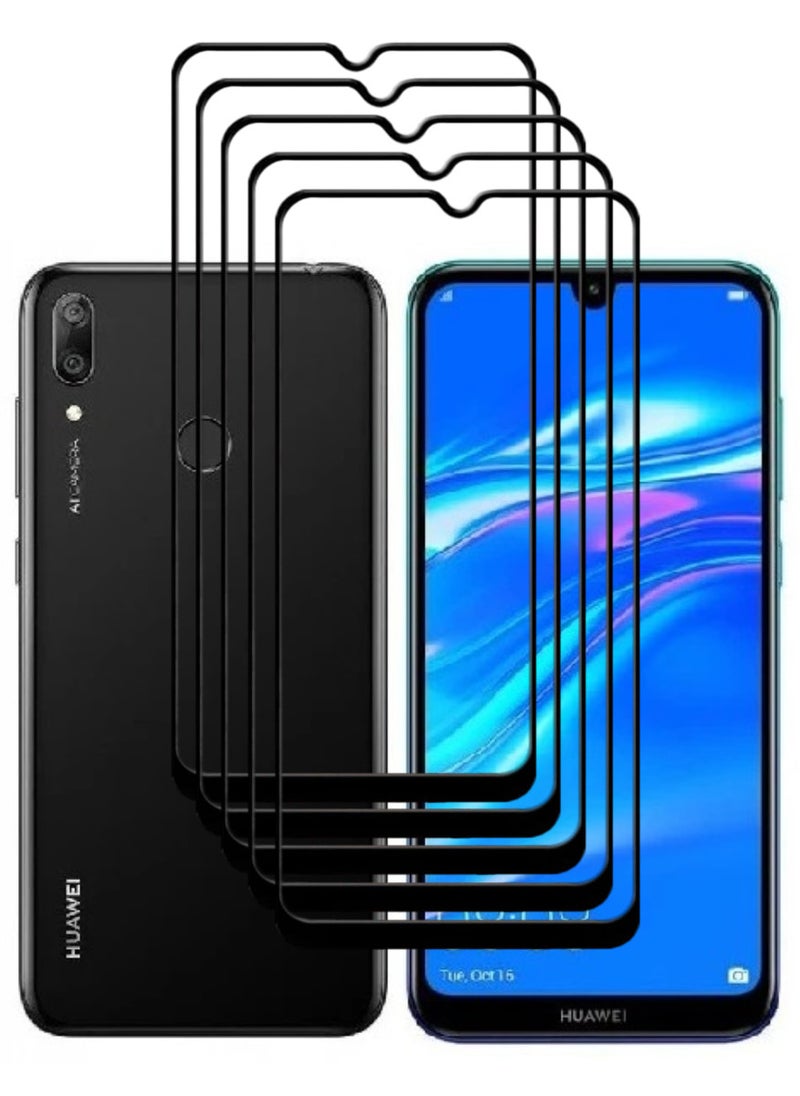 ACLIX 5 Pieces Antistatic ESD Dustproof Premium Quality High Definition Tempered Glass Screen Protector Designed For Huawei Y7 (2019) - Image 1