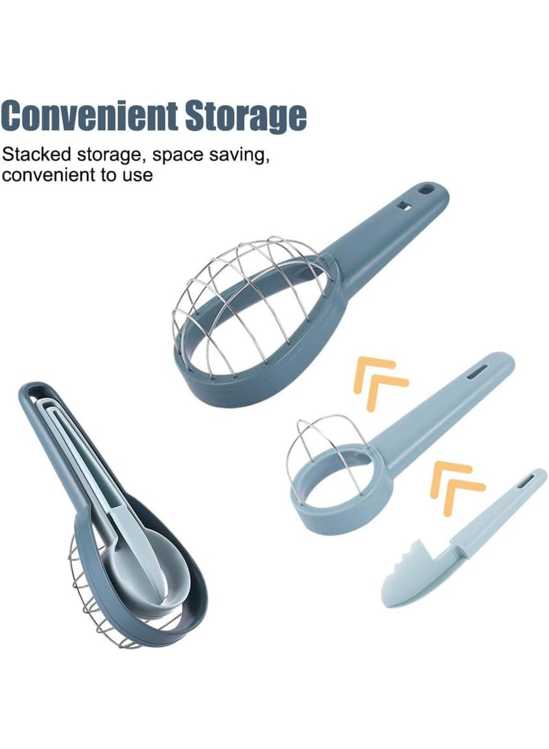 SYOSI Avocado Cutter Set, 3 in 1 Stainless Steel Avocado Slicer Tool with Pitter and Peeler, Comfortable Non-Slip Handle for Easy Fruit Preparation, Ideal for Home Kitchen Cooking - Image 3