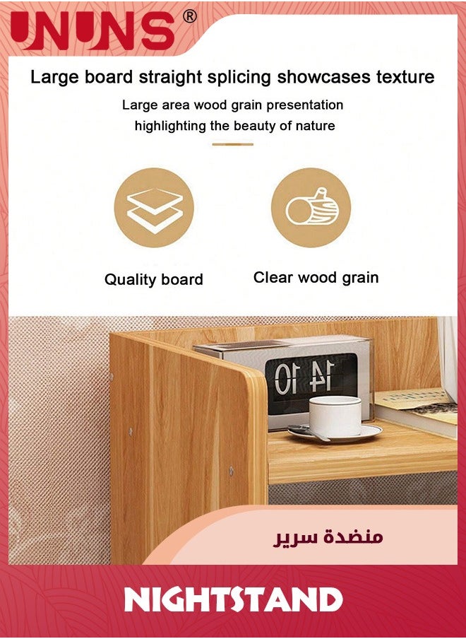 UNUNS - Beside Table Nightstand,Sturdy Wood Nightstand With Storage Drawer And Shelf,Modern End Table Bedside Table For Bedroom,Dorm,Small Spaces - Image 1