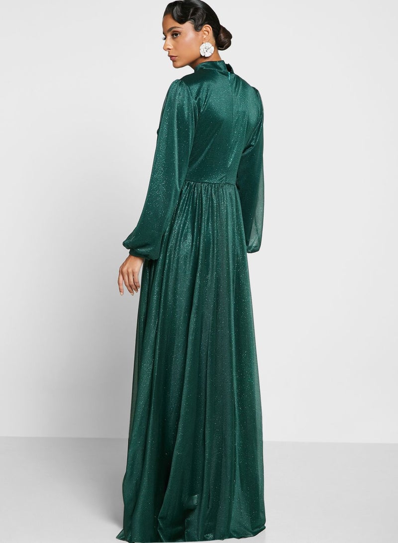 Khizana Cuff Sleeve Flare Dress - Image 2