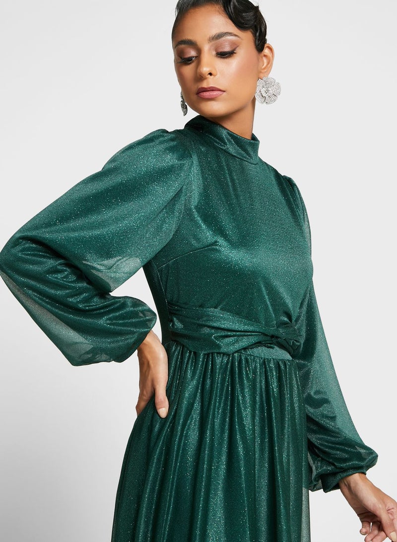 Khizana Cuff Sleeve Flare Dress - Image 3