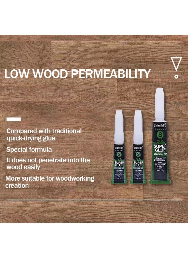 Super Glue Universal Type,Woodworking Adhesive Strong And Forceful Rapid Curing,Effectively Retaining Adhesive On The Surface For Overall Coverage And Bonding 6g