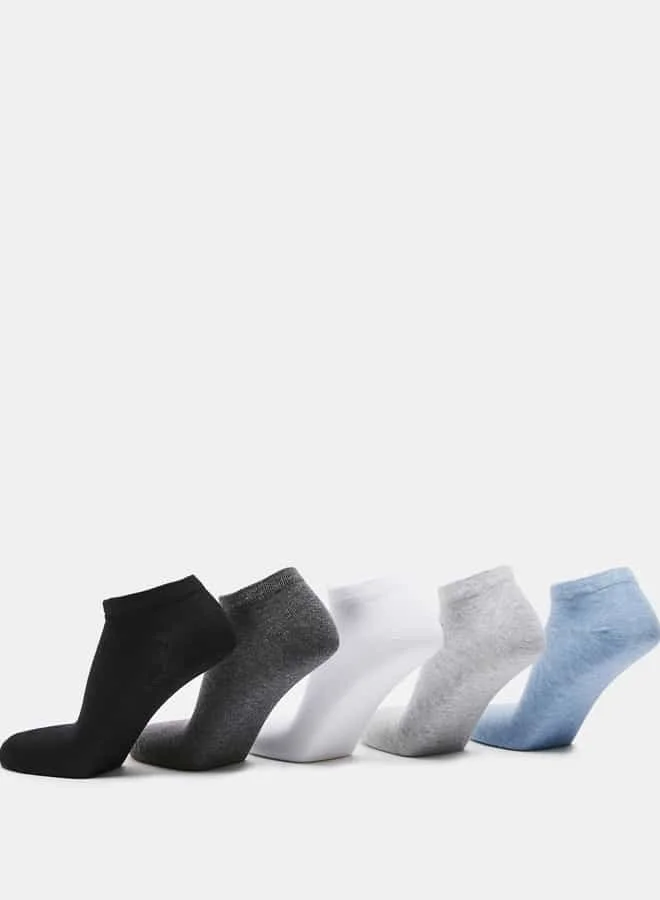 shoexpress Men Solid Assorted Ankle Length Socks - Set of 5