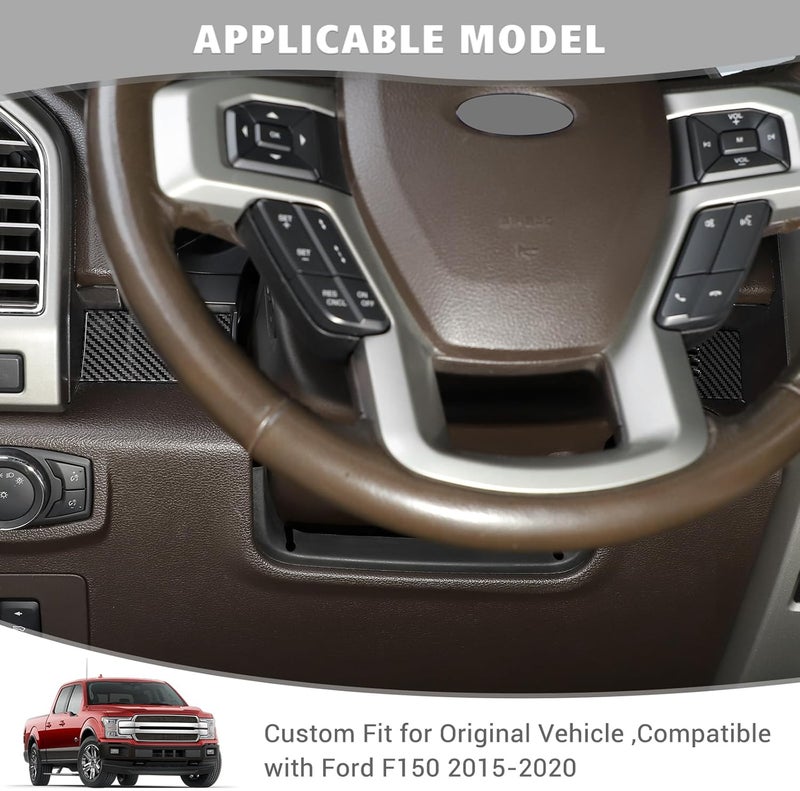 Jimen 4PCS Center Console Panel Dash Cover Interior Trim Accessories for Ford F150 (2015-2020) - Carbon Fiber - Image 2