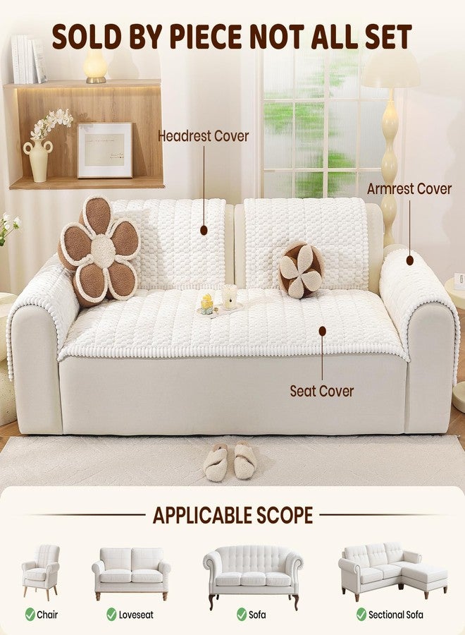 Royhom Couch Cover for Dogs Washable, Fuzzy Pet Couch Covers for 2 Cushion Sofa, Thick Soft Couch Protector Pet Friendly, Dog Mat for Couches and Sofas (White, 27.6 x 47.2 Inch) - Image 2