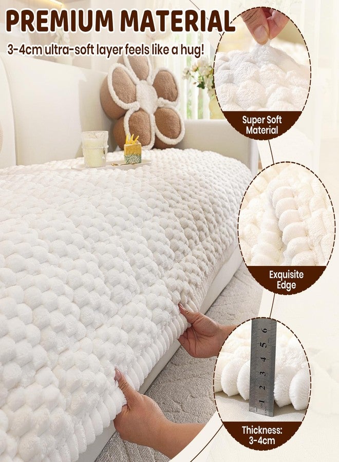 Royhom Couch Cover for Dogs Washable, Fuzzy Pet Couch Covers for 2 Cushion Sofa, Thick Soft Couch Protector Pet Friendly, Dog Mat for Couches and Sofas (White, 27.6 x 47.2 Inch) - Image 4