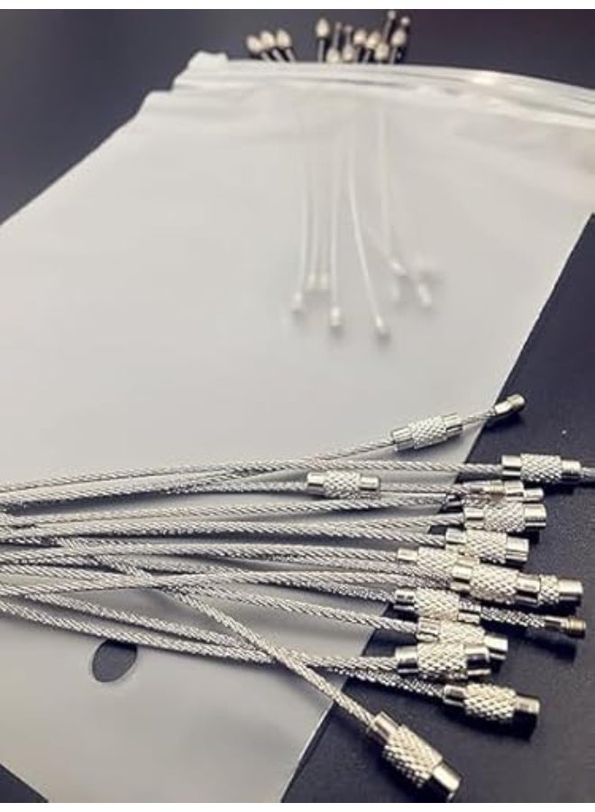 🛒 ماي سوق | My Souq - حلقات مفاتيح سلكية معدنية مرنة (مجموعة من [10 قطع]) - كابل تعليق من الإستانلس ستيل متعدد الاستخدامات للمفاتيح والأدوات والحقائب - Image 4