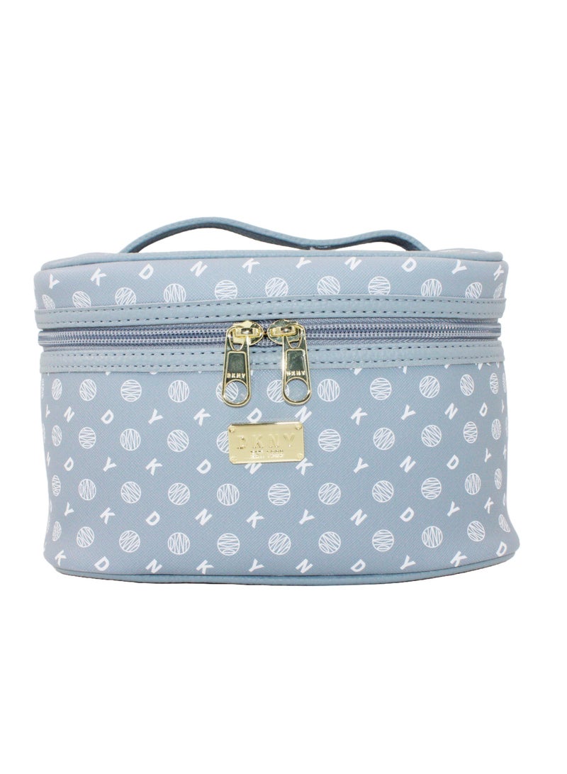 DKNY Legacy Train Case Cosmetic Bag, Travel Make up Bag Small, Small Waterproof and Lightweight Cosmetic Bag Storage Bag, Small Makeup Bag, Travel Toiletry Bag - Image 1