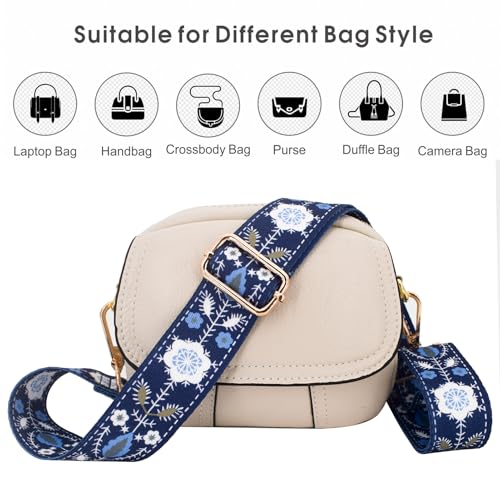 ROYGBCP Wide Purse Strap Adjustable Crossbody Bag Strap Guitar Style Multicolor Strap Gold Hardware Shoulder Straps - Image 4