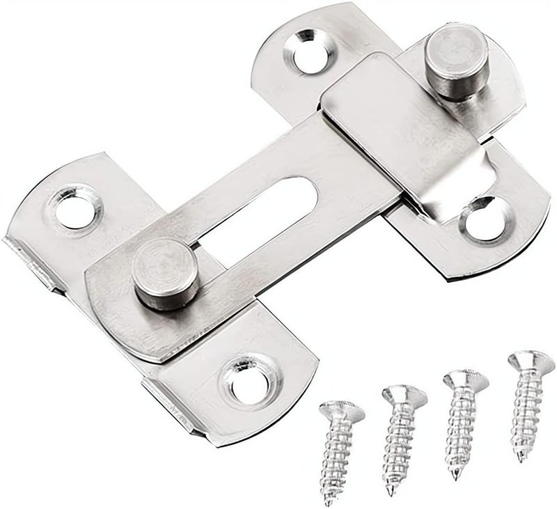 Luckam Safety Door Lock, Stainless Steel Flip Latch Gate Latches Bar Latch Hasp Lock Sliding for Window Cabinet Room Accessorries, Brushed Finish - Image 1