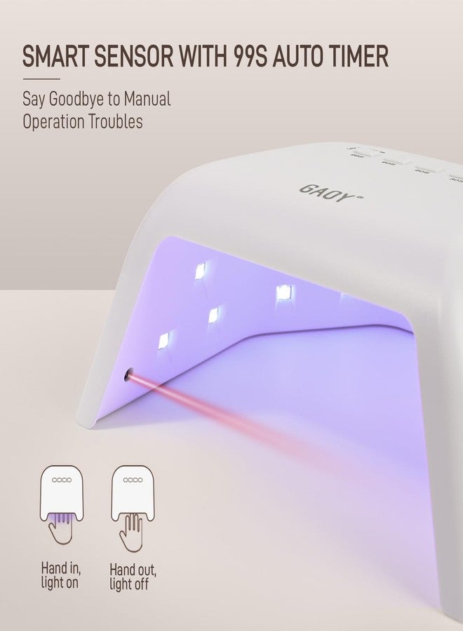 GAOY UV Nail Lamp, Fast Curing UV Light for Gel Nails with Automatic Infrared Sensor and 4 Timers, Professional Salon or Manicure Art at Home, White - Image 4