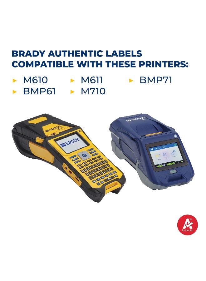 Brady BM71-31-427 Self-Laminating Vinyl Wrap Around Labels, 1.5" x 1", for BMP61, BMP71 & M611 Printers - Image 2