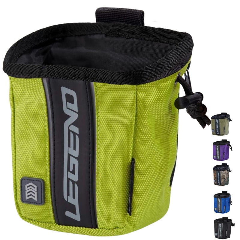 LEGEND XT520 Quick Release Pouch Finger Tab Bag Green Interior Divider for Better Organization Storage of Release Aids Attaches to Standard 2 Belt Quick Drawstring Closure