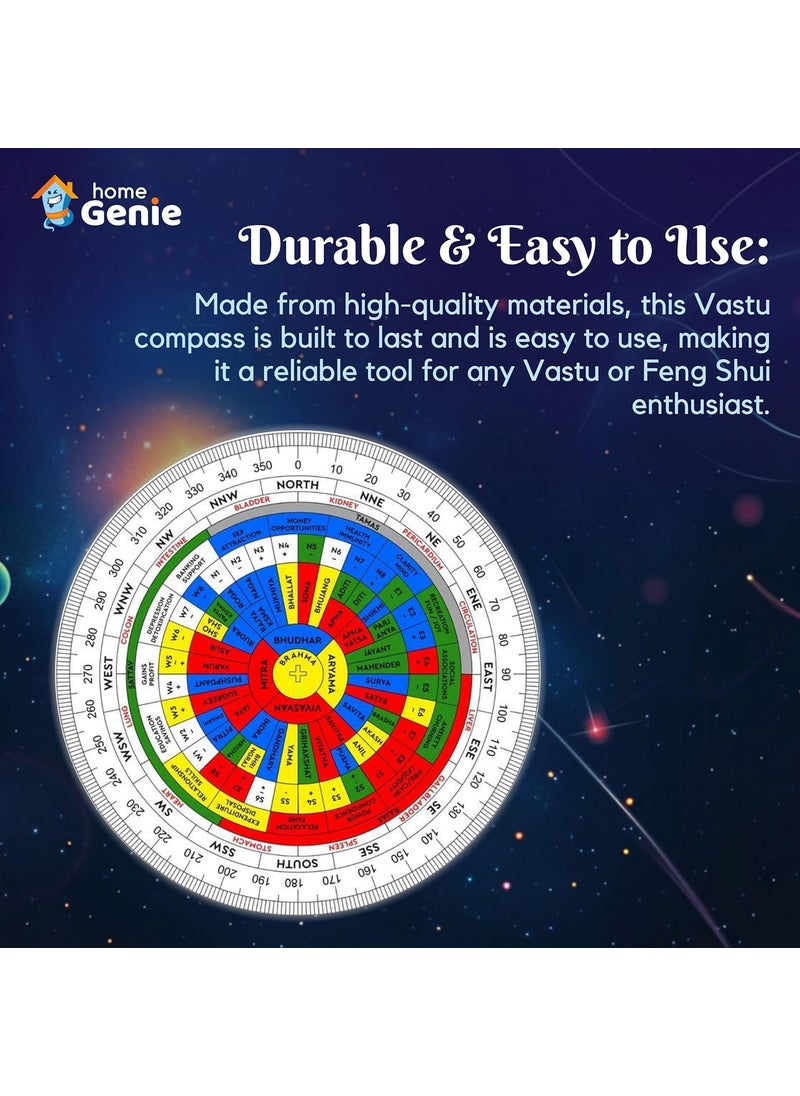 HOME GENIE Home Genie Vastu Shastra Compass Feng Shui Energy Direction Tool for Home Office Accurate Vastu Compass with 360Degree Guidance  - Image 3