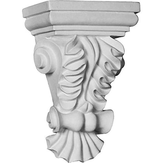 COR04X02X06AS 4"W X 2 3/8"D X 6 1/8"H ASHTON CORBEL, WHITE - Image 1
