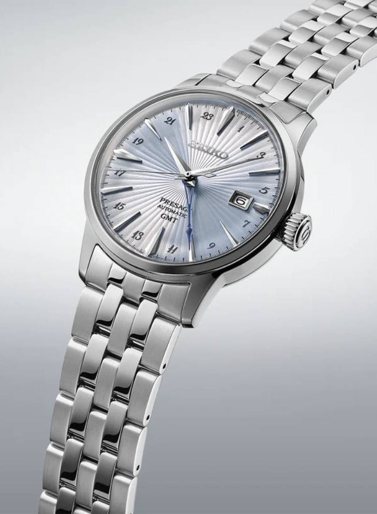 Seiko ساعة رجال أوتوماتيكية من الفولاذ المقاوم للصدأ بريساج GMT SSK037J1 - Image 2