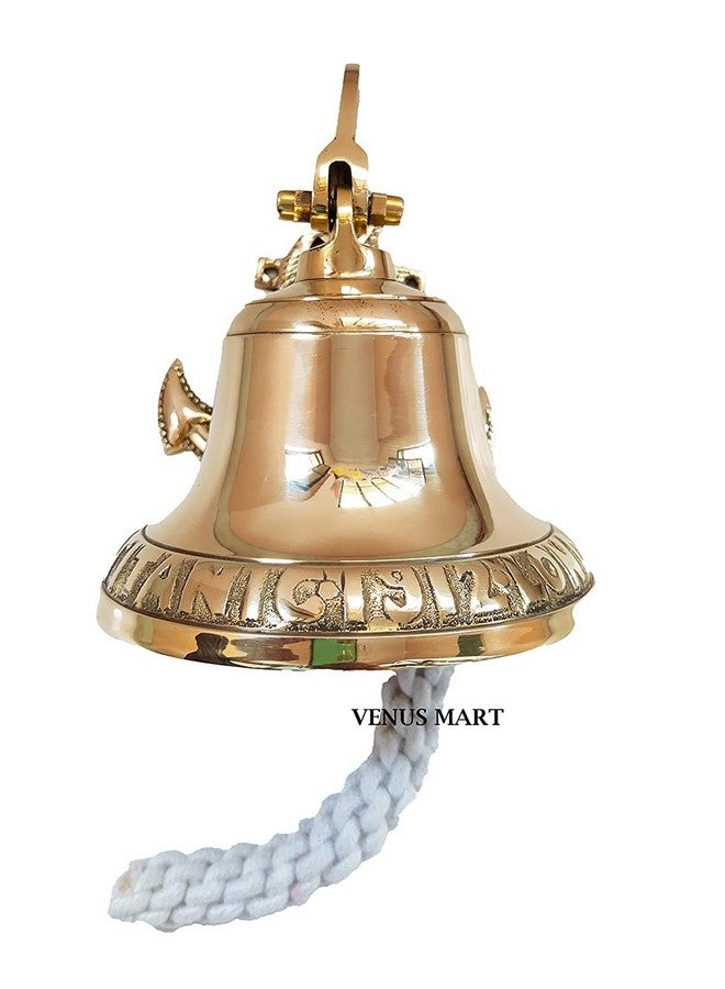 NORVILLE Brass Bell Hanging Bell for Door, Pooja Room, Temple, Wall Decorative, Home Decorative & Gift Item (Height- 7 Inch) - Image 3