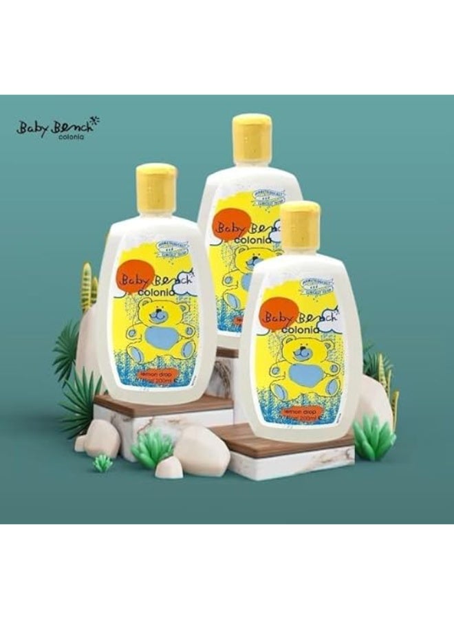 Baby Bench Lemon Drop Cologne for Babies - Gentle, Refreshing Citrus Fragrance 200ml (Pack of 3) - Image 3