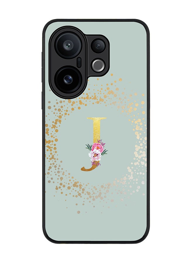 Stylizedd For vivo X200 FE / S30 Pro mini Case,Slim fit Camera Protection, Shockproof Thin Phone cover  - Custom Monogram Floral - J  (Light Grey )