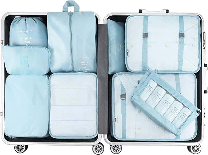 MONJAY 7pcs pouche Set Travel Organizer Packing Cubes Lightweight Travel Luggage Organizers with Laundry Bag or Toiletry Bag Laundry Organiser (7 PCS, Korea Blue) - Image 4